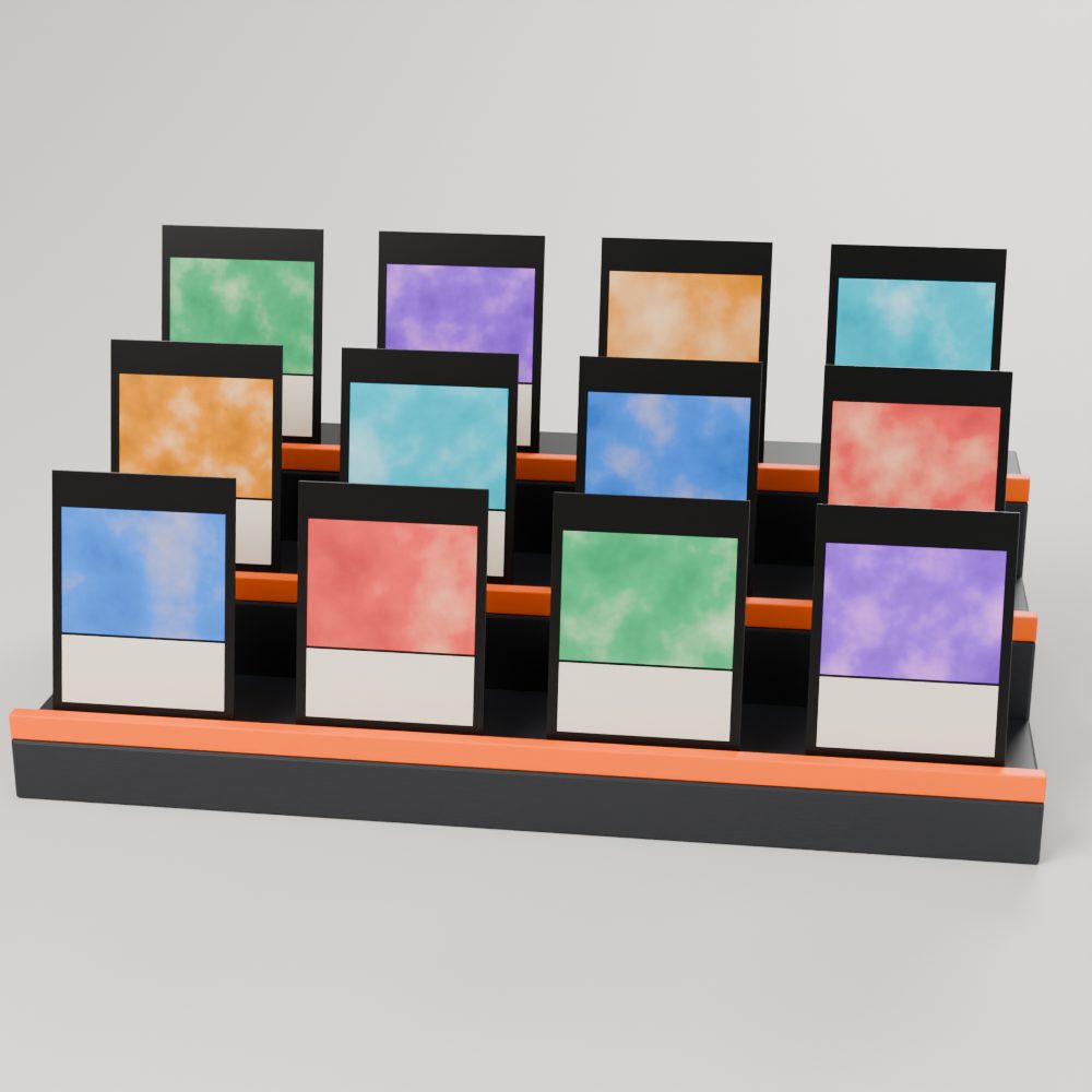 Three-tier card display riser